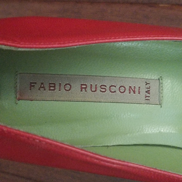 FABIO RUSCONI Red Leather Pointy Toe Pump - Size 5 - Picture 10 of 11